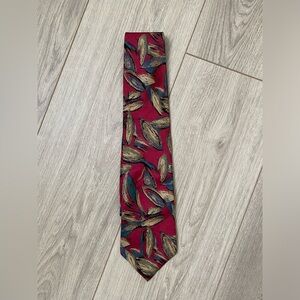 vintage leaf christain Dior 80's 90's geometric pattern tie
